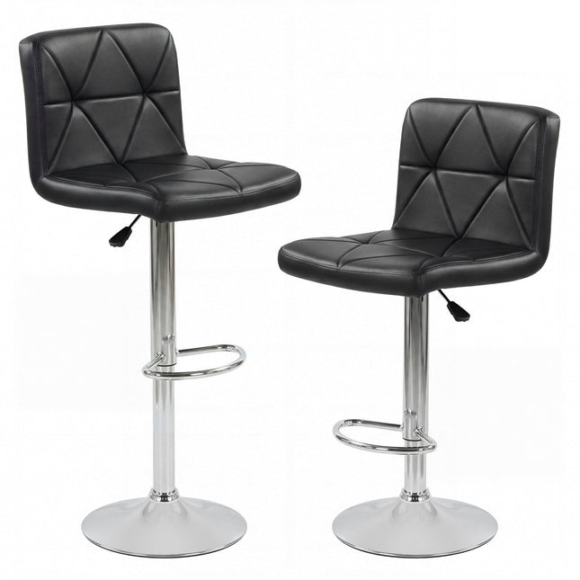 Adjustable Swivel Barstools Set of 2 with Back and Footrest