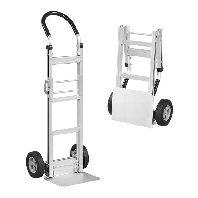 Aluminum Dolly Cart with 2 Rubber Wheels and Ergonomic Handle