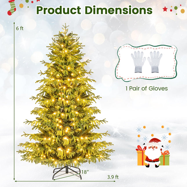 Artificial Christmas Tree with LED Lights and PVC Mixed Branch Tips