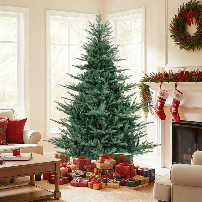 Artificial Christmas Tree with Branch Tips and Warm White LED Lights