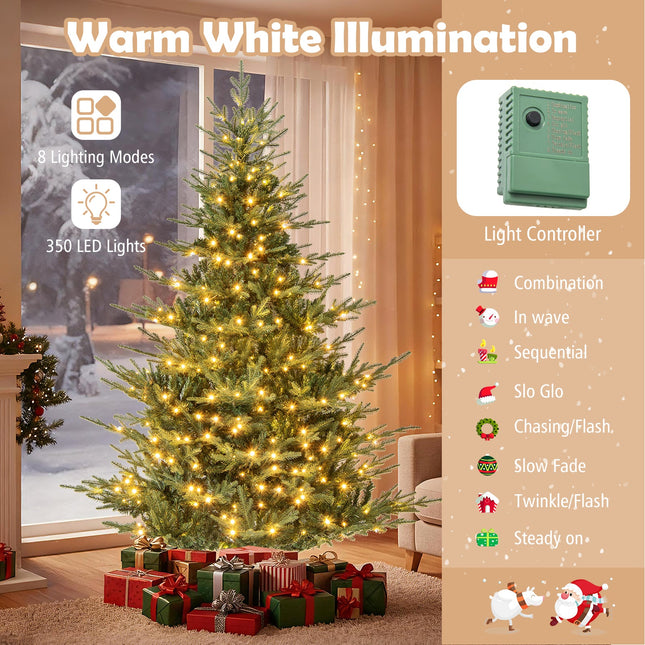 Artificial Christmas Tree with Branch Tips and Warm White LED Lights