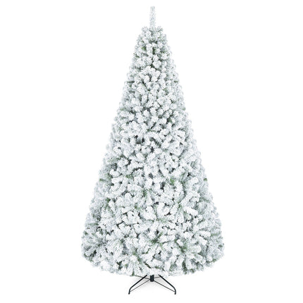 Snow-Flocked Artificial Christmas Tree 9 ft with Metal Stand