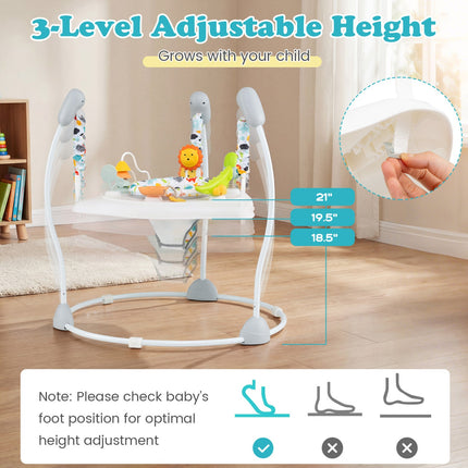 Baby Jump and Play Activity Center with Rotatable Seat and Interactive Toys