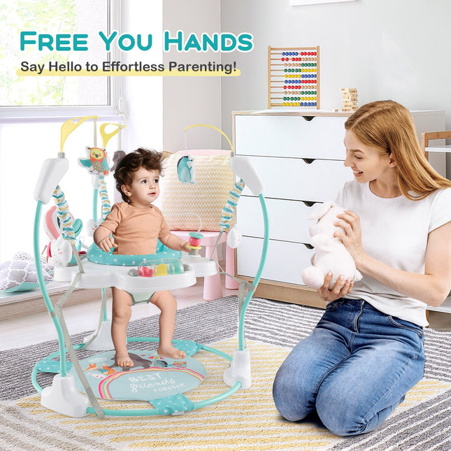 Baby Activity Center Height Adjustable Baby Bouncing Saucer with Interactive Toys