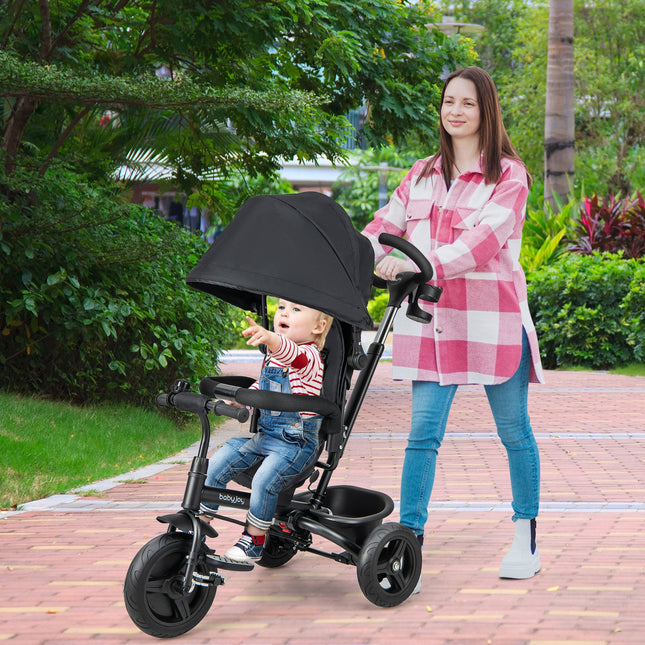 4-in-1 Baby Tricycle Toddler Trike with Reversible Seat and 5-Point Safety Harness
