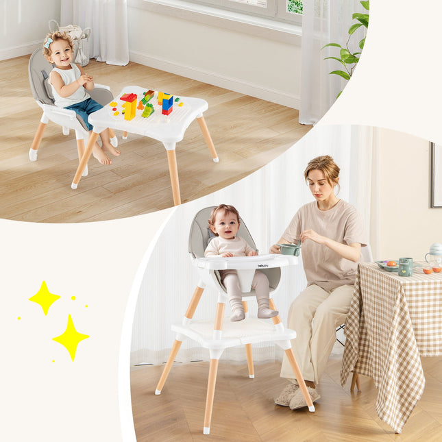 5-in-1 Baby Wooden Convertible High Chair