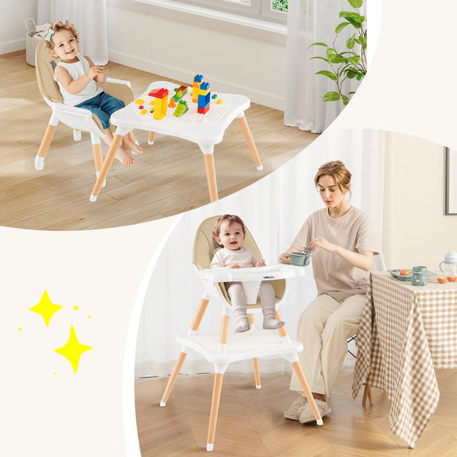 5-in-1 Baby Wooden Convertible High Chair