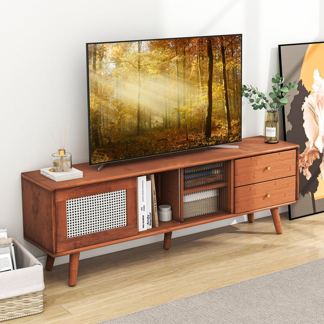 Bamboo TV Stand for TV up to 65 Inch