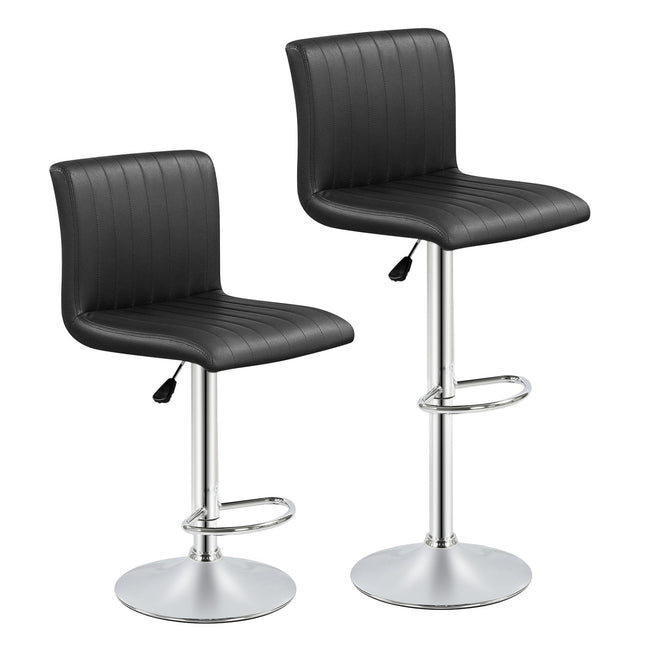 Bar Stools Set of 2 Adjustable Swivel Barstools with Back and Footrest