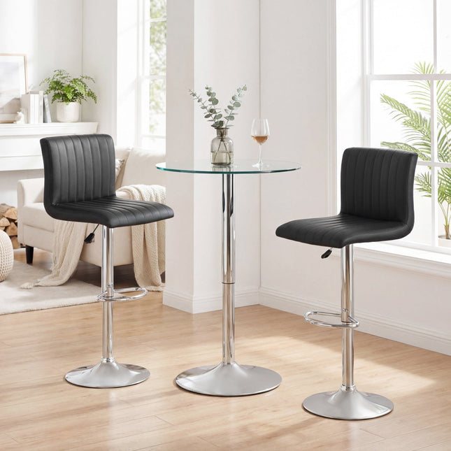Bar Stools Set of 2 Adjustable Swivel Barstools with Back and Footrest