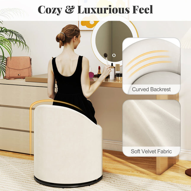 Barrel Chair with Storage 360¬∞ Swivel Upholstered Vanity Chair