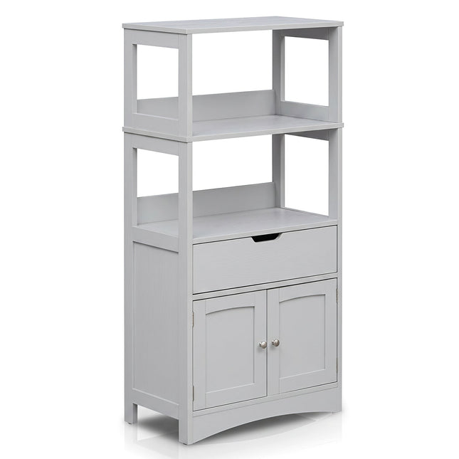 Bathroom Floor Cabinet with Open Shelves and Drawer
