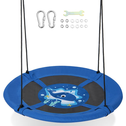 40 Inches Saucer Tree Swing with Adjustable Hanging Ropes and 900D Oxford Fabric