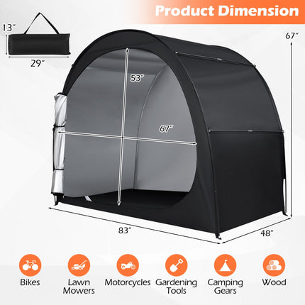 Bike Storage Tent Portable Bicycle Shed with Waterproof PU Coated Oxford Fabric