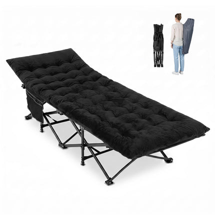 Camping Cot for Adults with Padded Mat and Carrying Bag