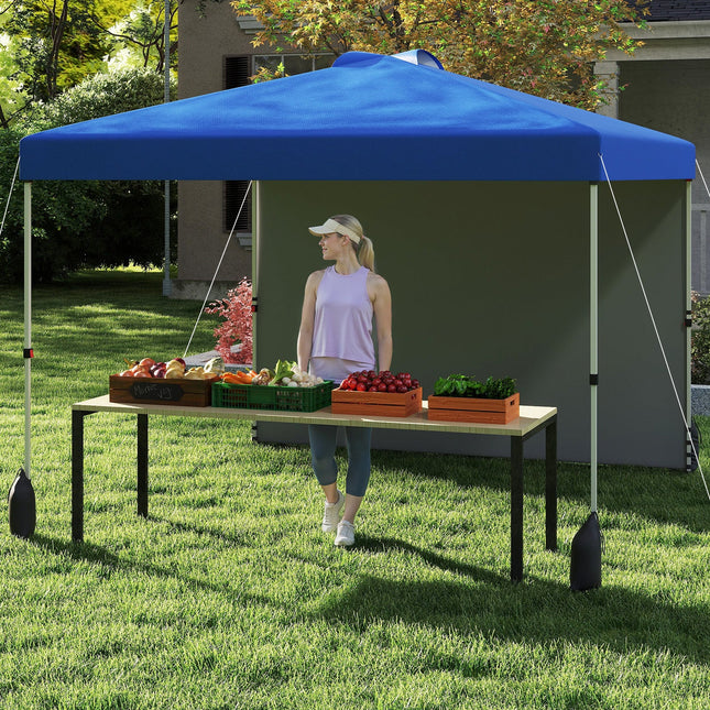 10 X 10 FT Pop up Canopy Tent with 1 Sidewall and Wheeled Bag