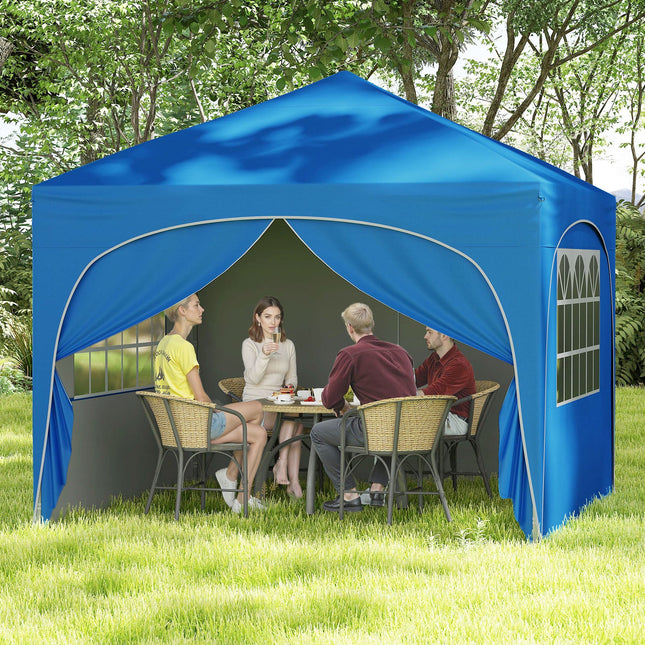 10 X 10 FT Pop up Canopy Tent with 4 Removable Sidewall