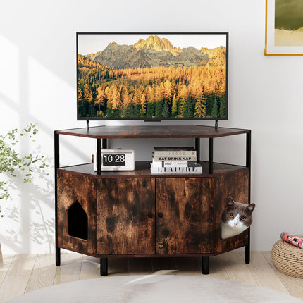 Wall-mounted Nightstand with LED Lights and Charging Station for Bedroom