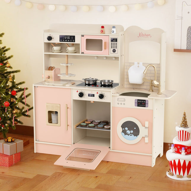 Children Pretend Toy Kitchen Playset with Light and Sound