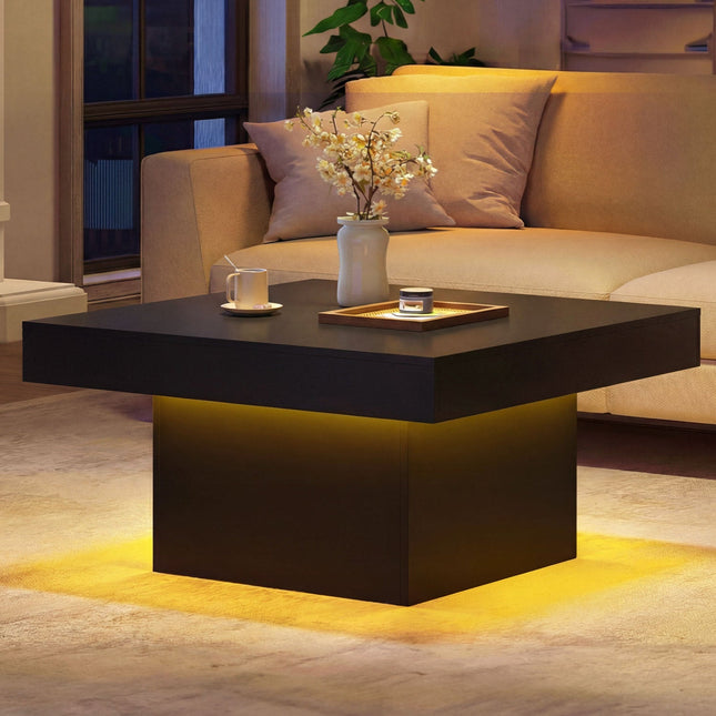 Coffee Table Accent Table with LED Lights and Dynamic Modes