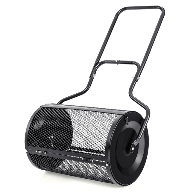 24 Inches Peat Moss Spreader with Upgrade Side Latches and U-shape Handle-Green