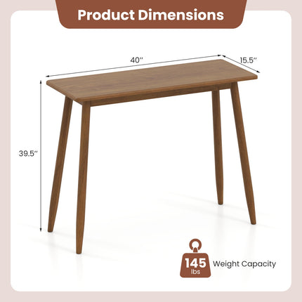 Writing Desk with Rubber Wood Legs and Spacious Tabletop