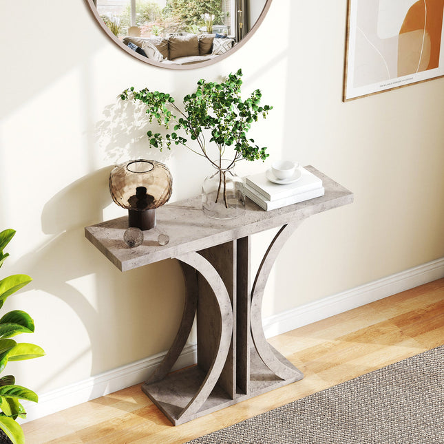 Console Table 39.5 Inch Rectangular Entryway Table with Geometric Frame
