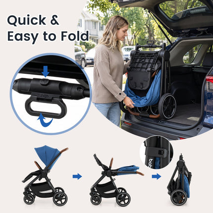 Convertible Baby Stroller with Car Seat Adapters