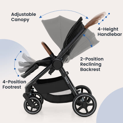 Convertible Baby Stroller with Car Seat Adapters
