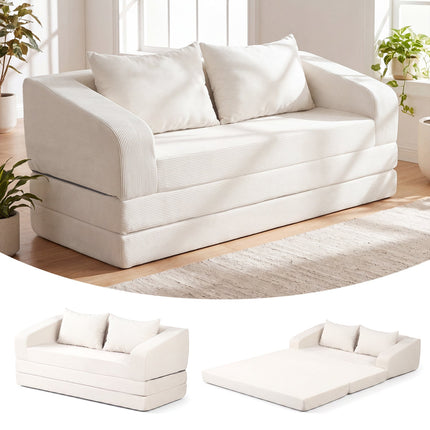 Corduroy Loveseat Sleeper Sofa with Removable Cushions
