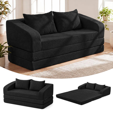 Corduroy Loveseat Sleeper Sofa with Removable Cushions