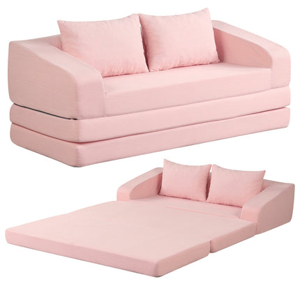Corduroy Loveseat Sleeper Sofa with Removable Cushions