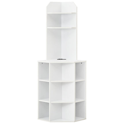 6-Tier Corner Shelf with Charging Station and 2 USB Ports