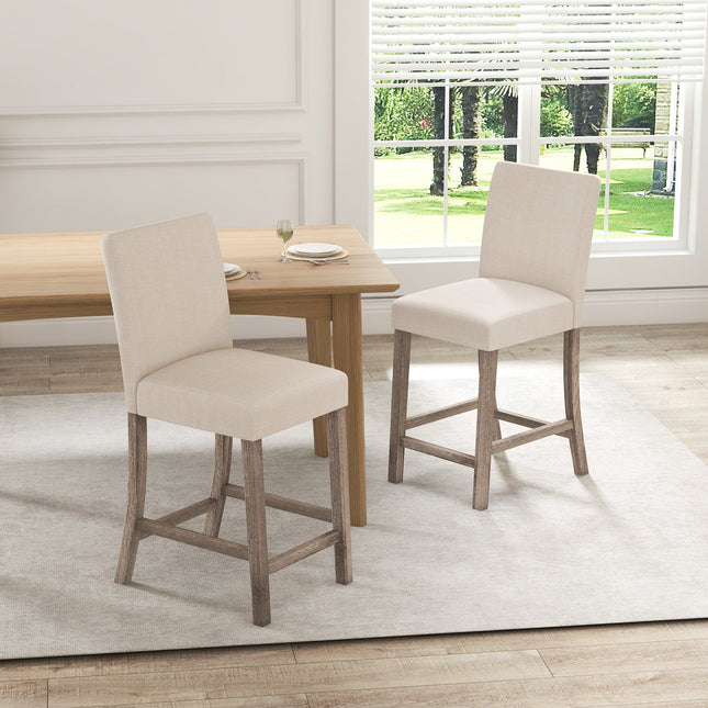 Counter Height Bar Stools Set of 2 with Back and Footrest