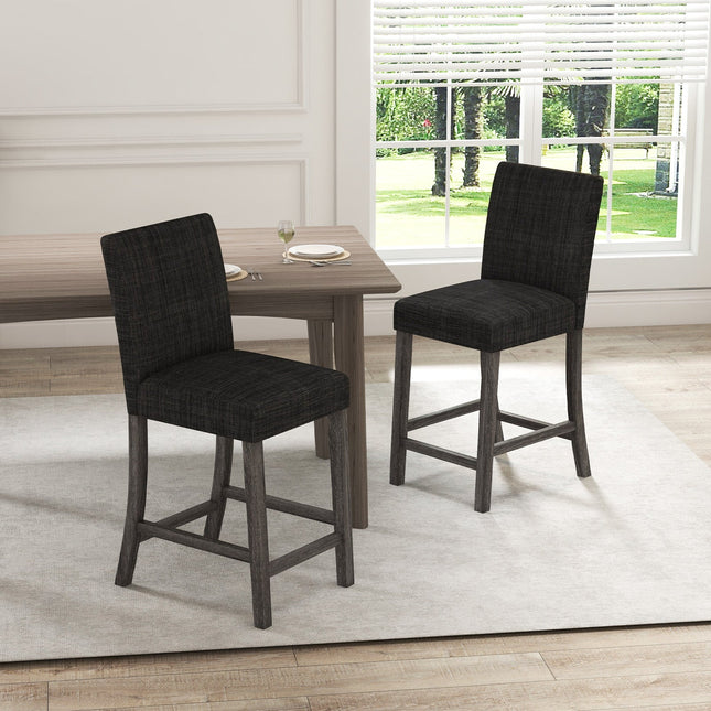 Counter Height Bar Stools Set of 2 with Back and Footrest