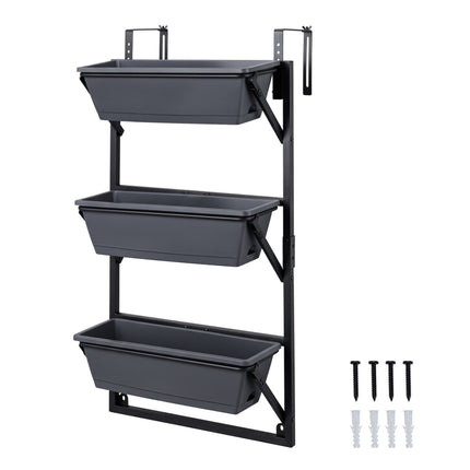 Deck Railing Planter Box with 3-Tier Adjustable Design