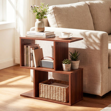 3-Tier S-Shape Storage Shelf with Open Shelves