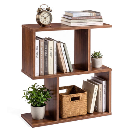 3-Tier S-Shape Storage Shelf with Open Shelves