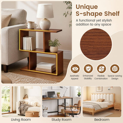 3-Tier S-Shape Storage Shelf with Open Shelves