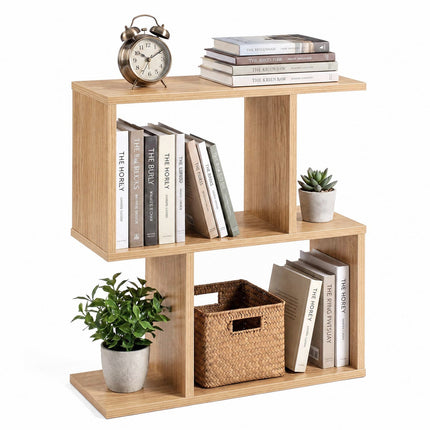 3-Tier S-Shape Storage Shelf with Open Shelves