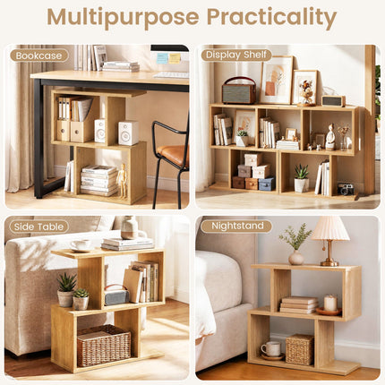 3-Tier S-Shape Storage Shelf with Open Shelves