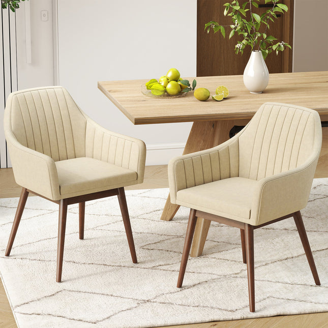 Dining Chairs Set of 2 Upholstered Accent Chairs with Comfy Padded Backrest and Seat