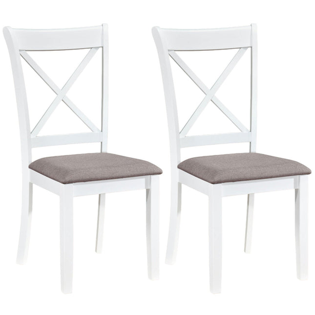 Dining Chairs Set of 2 Rubber Wood Dining Room Chairs with Comfortable Backrest and Padded Seat