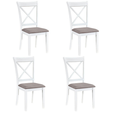 Dining Chairs Set of 4 Rubber Wood Dining Room Chairs with Comfortable Backrest and Padded Seat