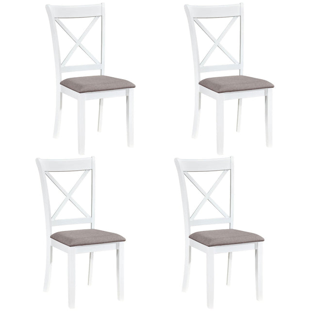 Dining Chairs Set of 4 Rubber Wood Dining Room Chairs with Comfortable Backrest and Padded Seat