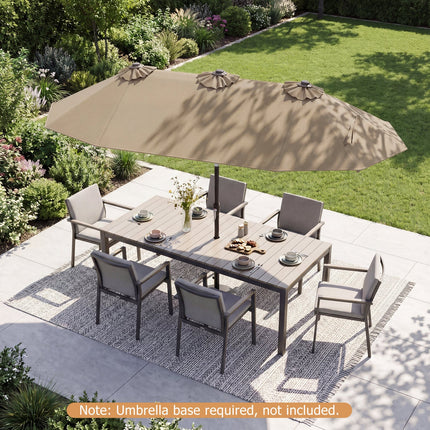Double-Sided Patio Umbrella with Push Button Tilt Crank Handle