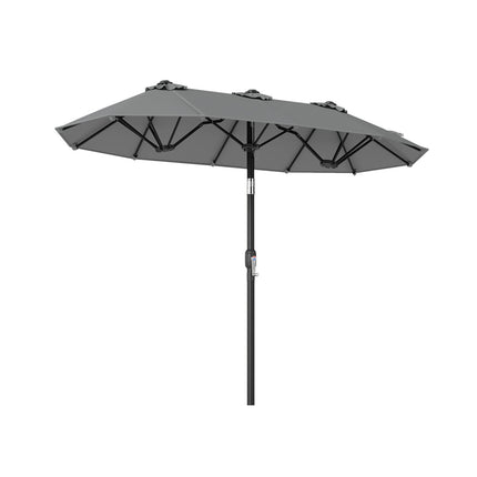 Double-Sided Patio Umbrella with Push Button Tilt Crank Handle