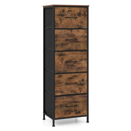 5-Drawer Fabric Dresser with Metal Frame for Bedroom Storage
