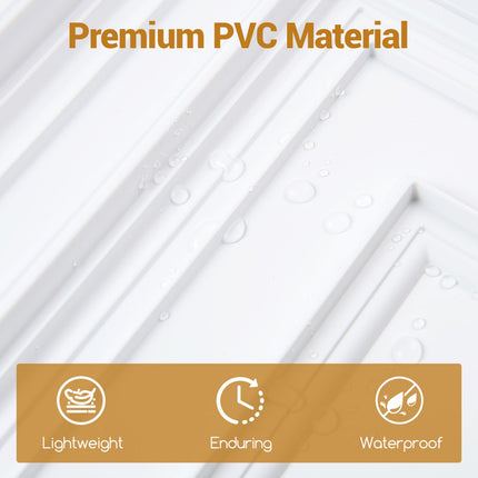 Drop Ceiling Tiles 24" x 24" PVC Ceiling Panels with 3D Decorative Patterns 24-Pack