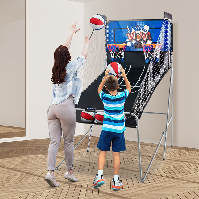 Dual Shot Basketball Arcade Game with 8 Game Modes and 4 Balls